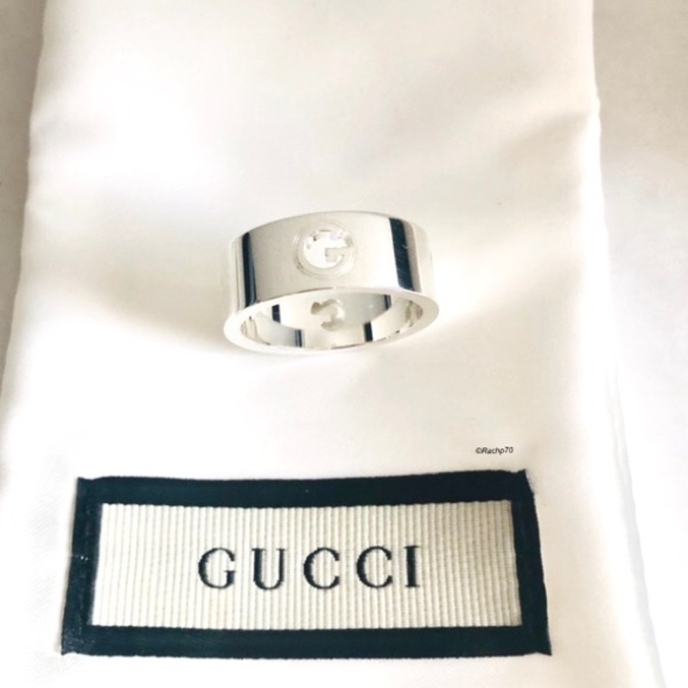 New Authentic Gucci Cut Out G Ring 8mm Band - Picture 5 of 8